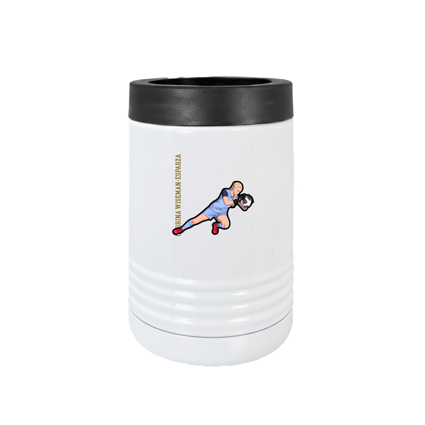 Beverage Holder — Name Vertical in White