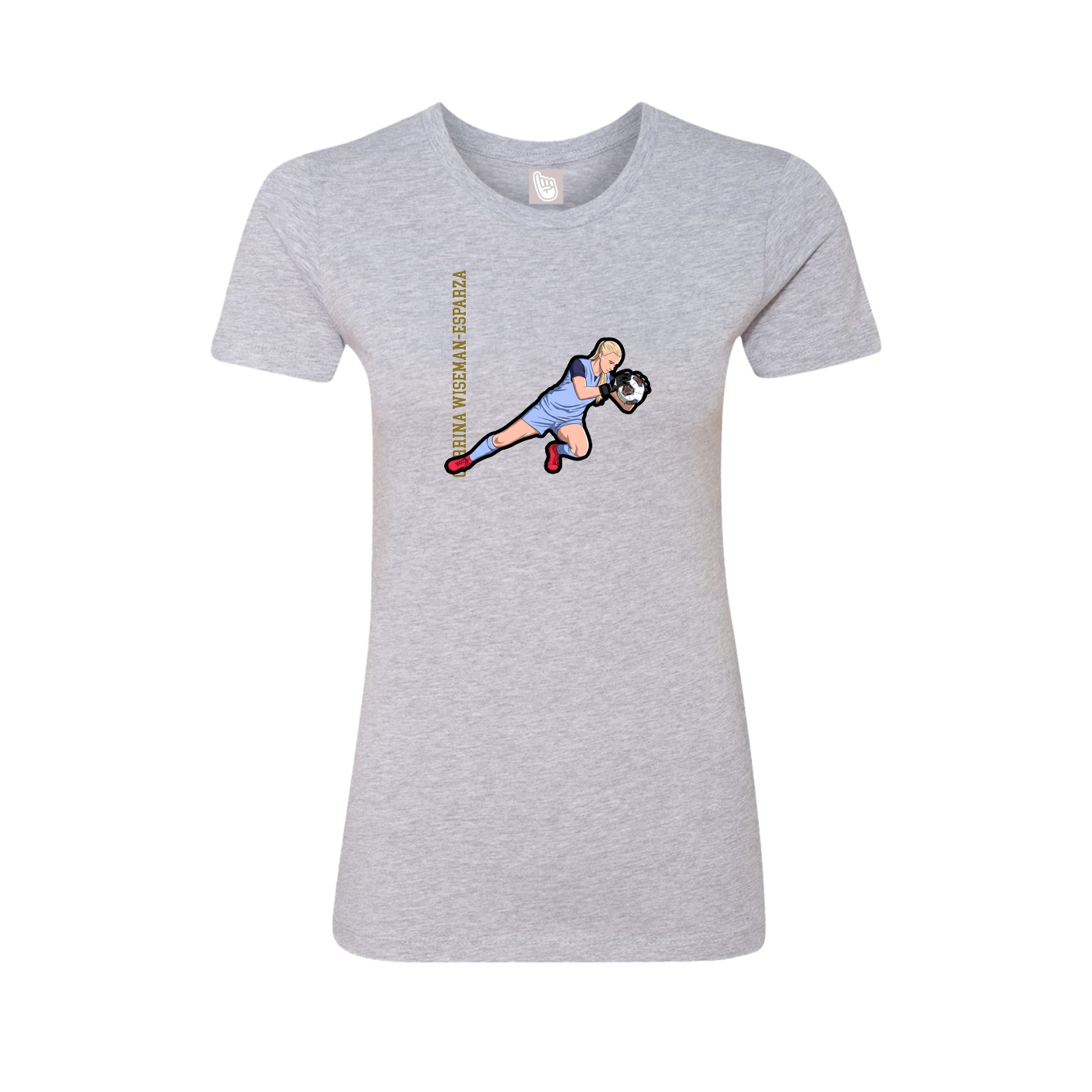 Womens Tee — Name Vertical in Grey