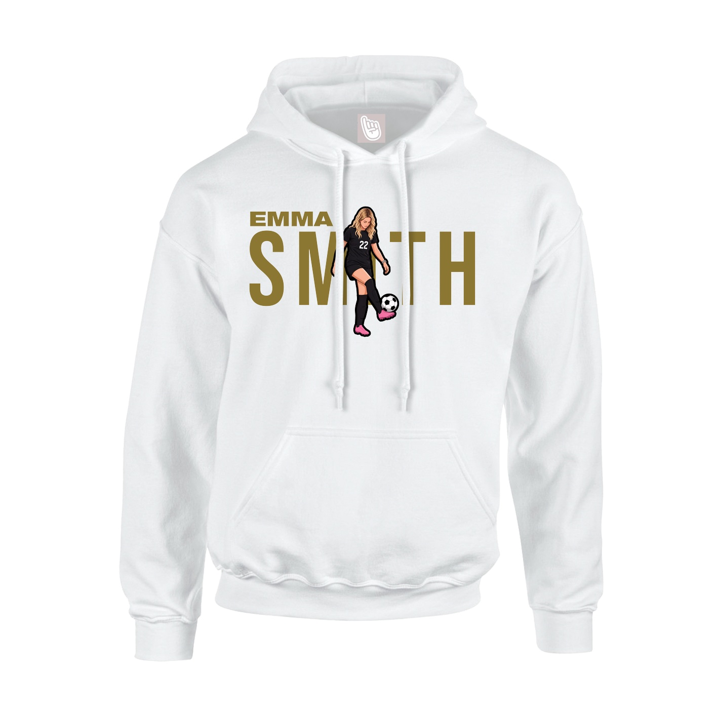 Youth Hoodie — Player Name in White