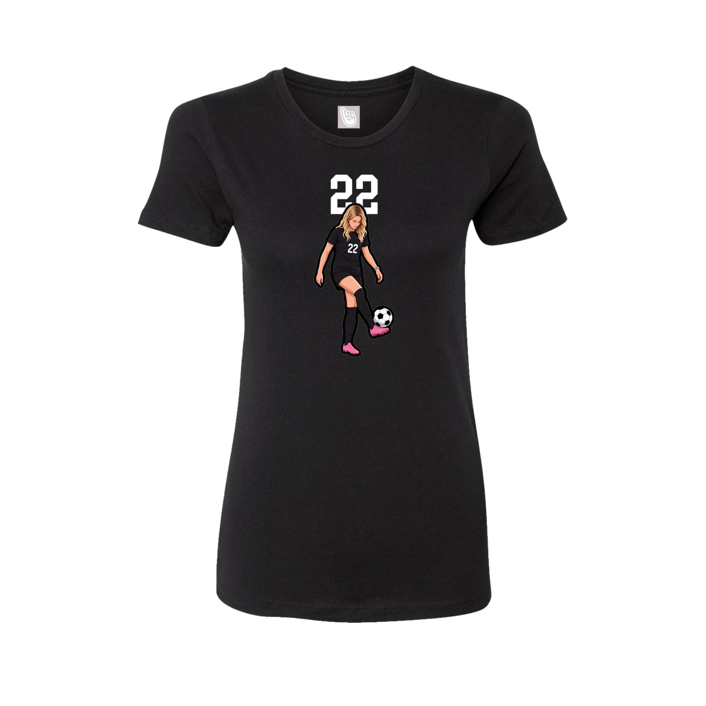 Fitted Women's Tee — Number Top in Black