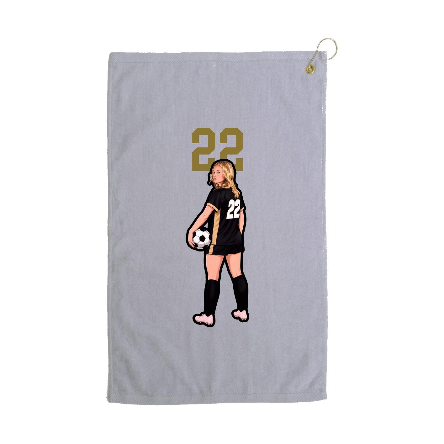 Golf Towel — Number Top in Grey