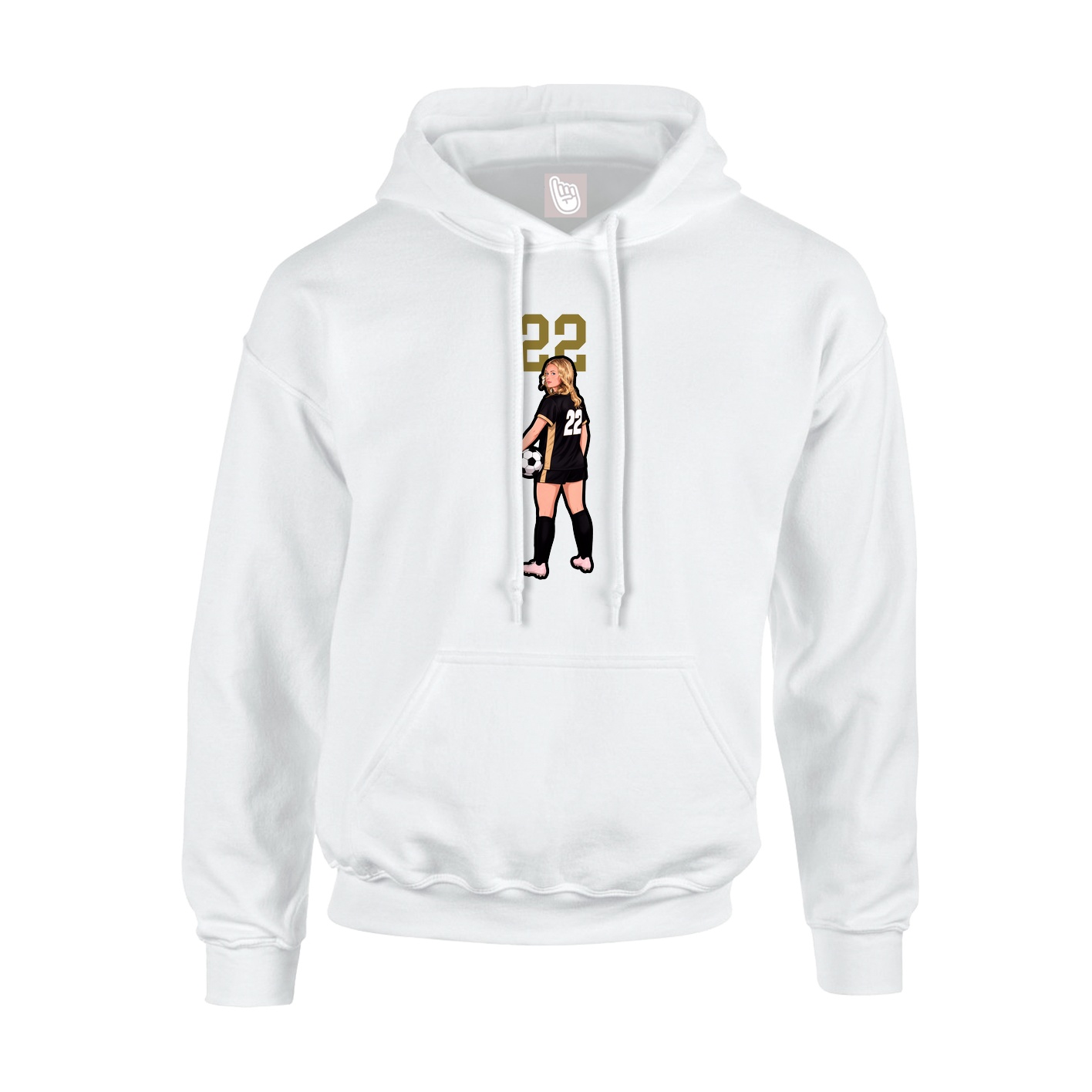 Youth Hoodie — Number Top in White