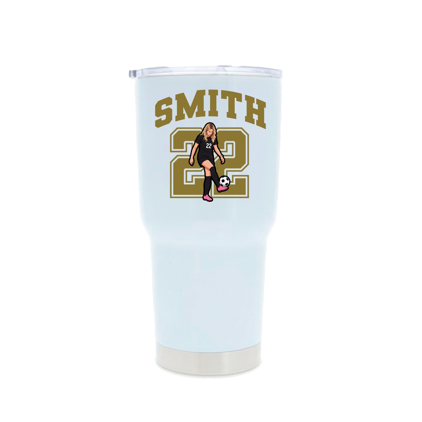 30oz Stainless Steel Tumbler — Number in White