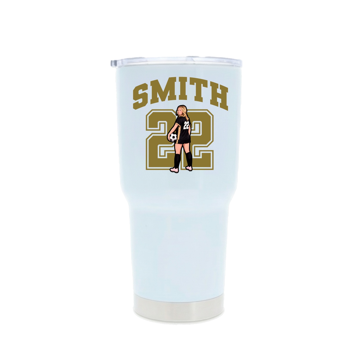 30oz Stainless Steel Tumbler — Number in White