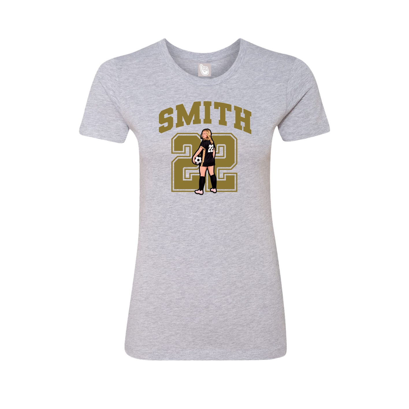 Fitted Women's Tee — Number in Grey