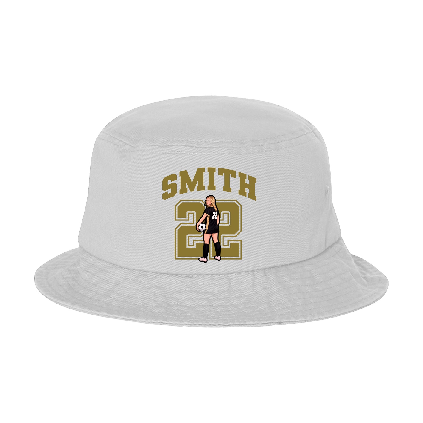 Bucket Cap — Number in White
