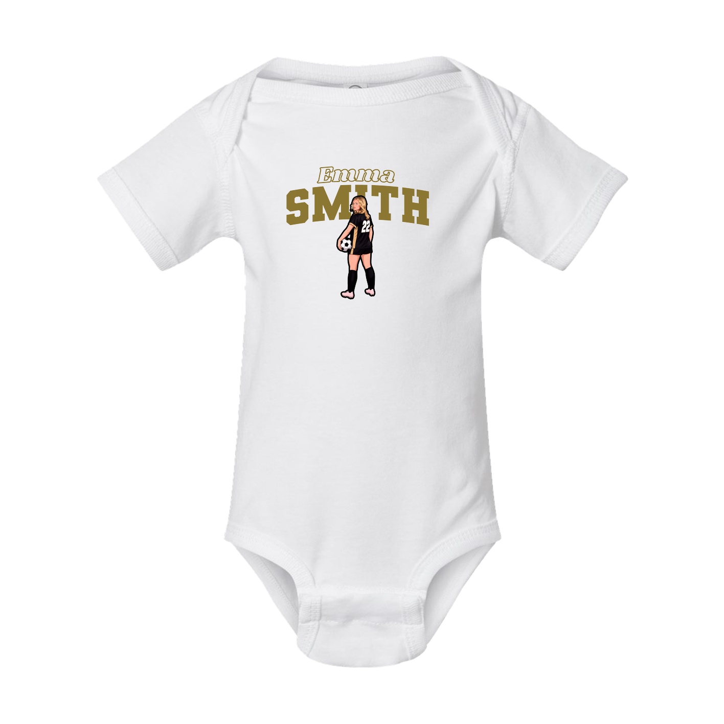 Baby Onesie — Name Arch in White
