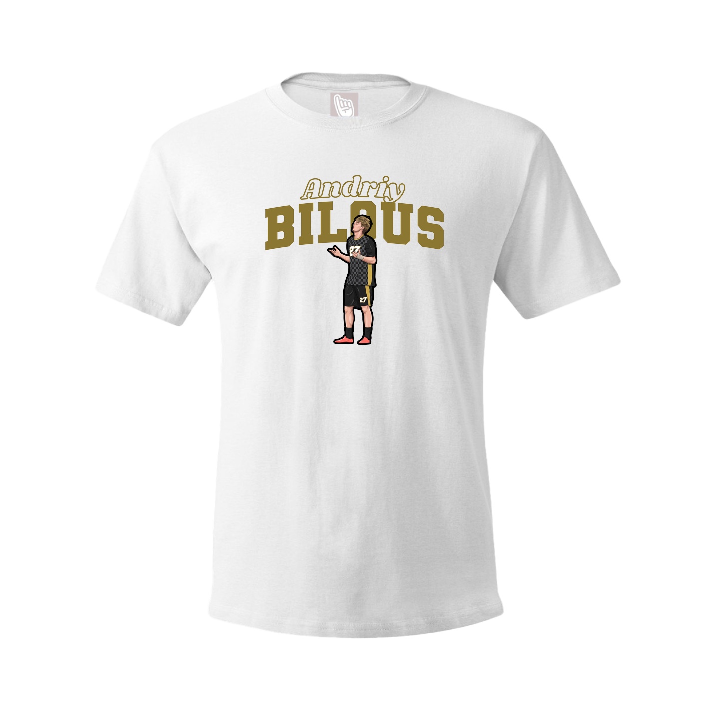 Youth Tee — Name Arch in White