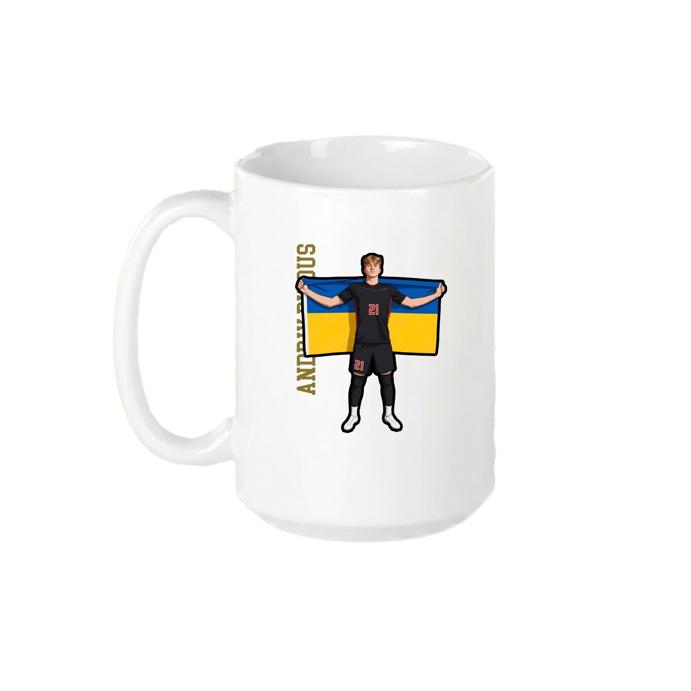 15oz Coffee Mug — Name Vertical in White