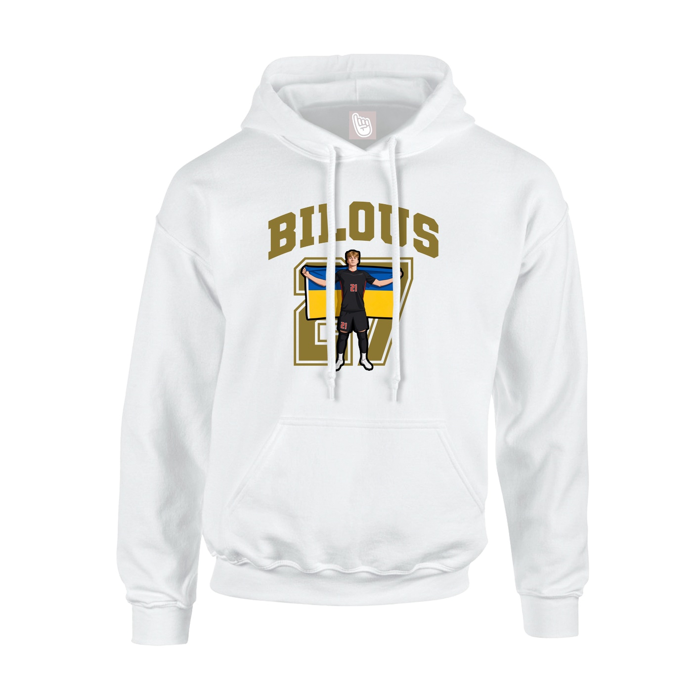 Youth Hoodie — Number in White