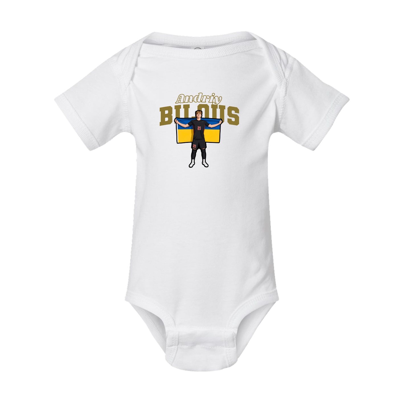 Baby Onesie — Name Arch in White