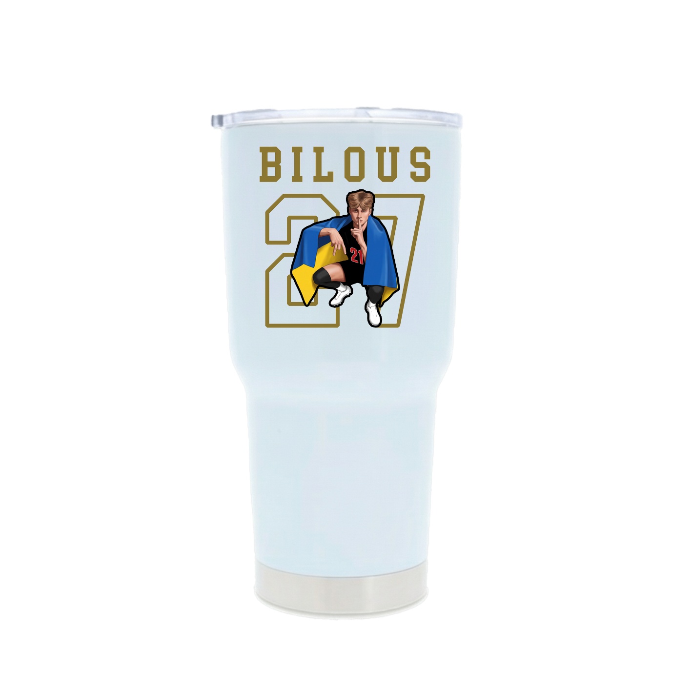 30oz Stainless Steel Tumbler — Shirsey in White