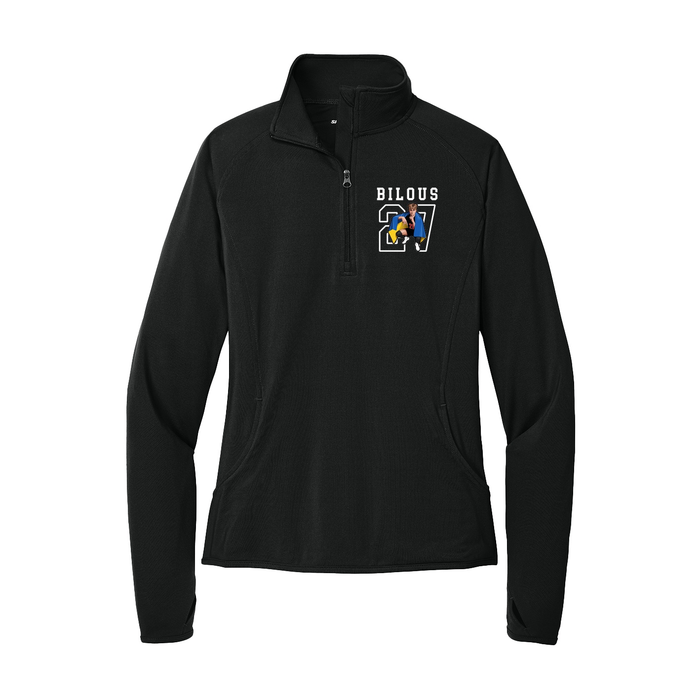 Women's Q-Zip Pullover — Shirsey in Black