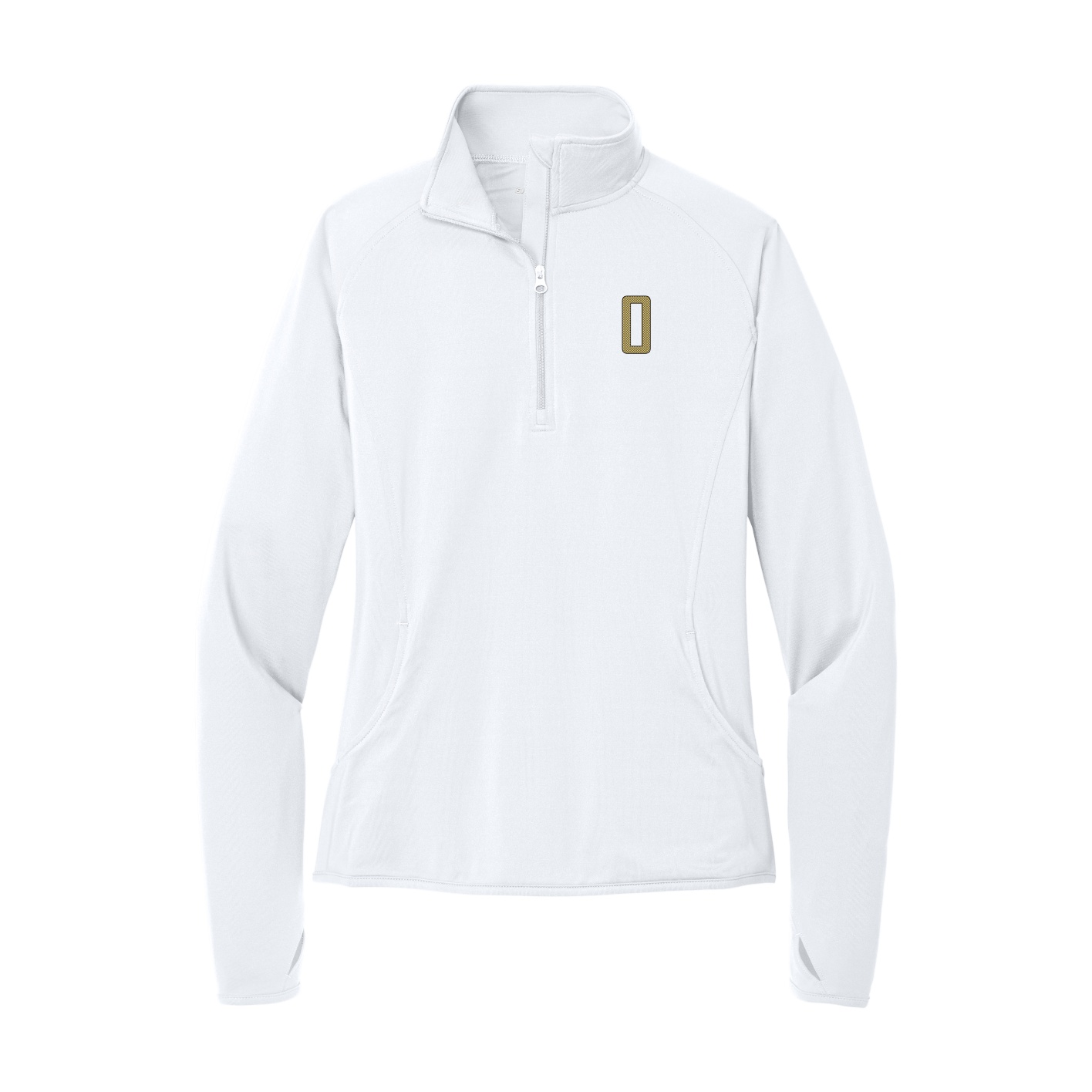Women's Q-Zip Pullover — Front Shirsy in White