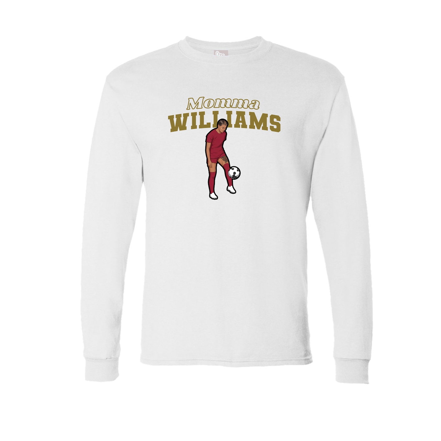 Long Sleeve Tee — Mothers Day Block in White