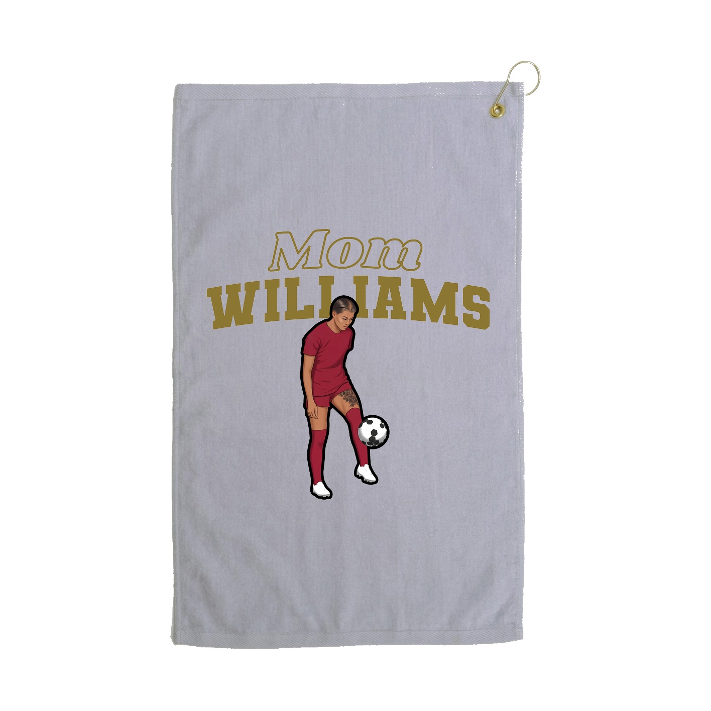 Golf Towel — Mothers Day Block in Grey