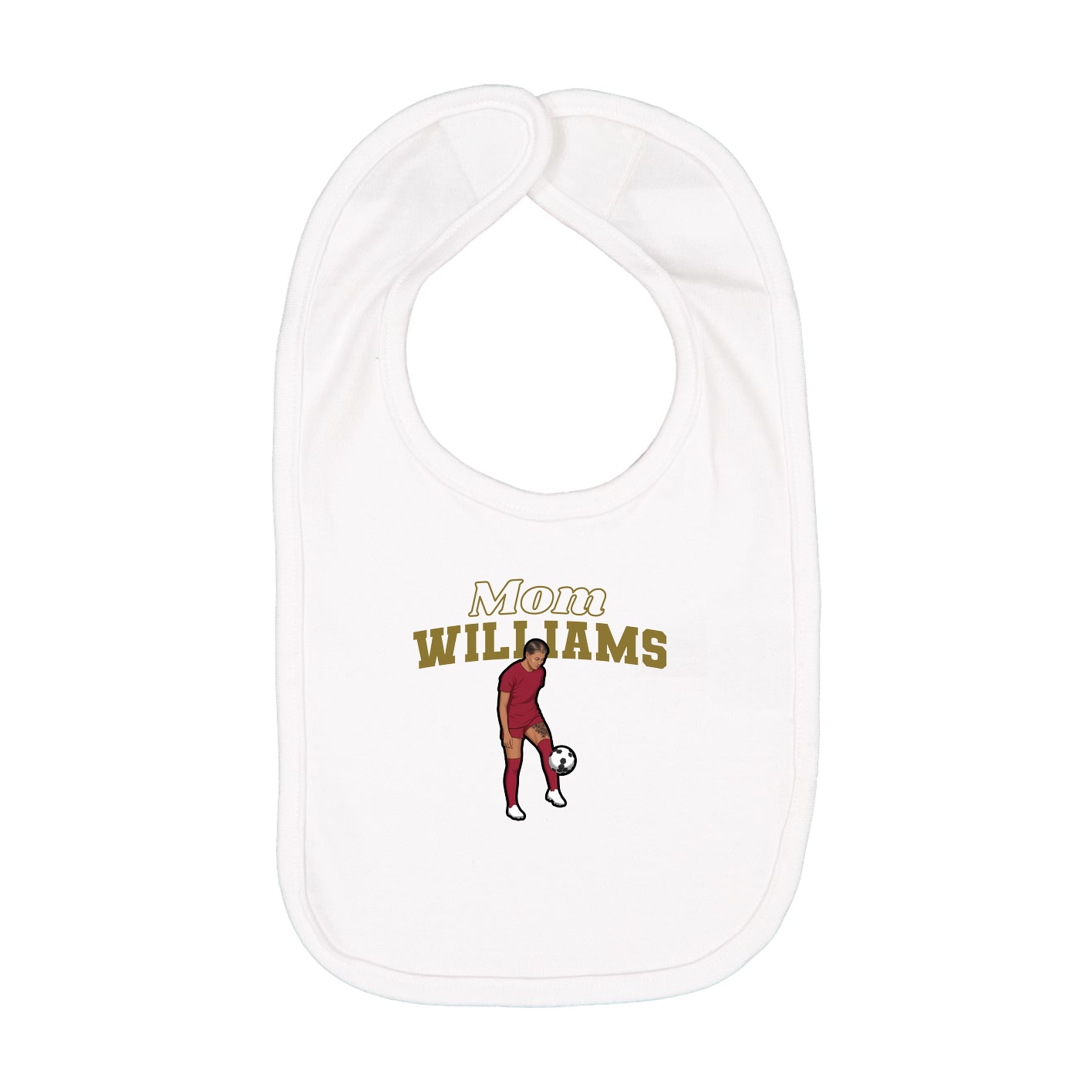 Infant Bib — Mothers Day Block in White
