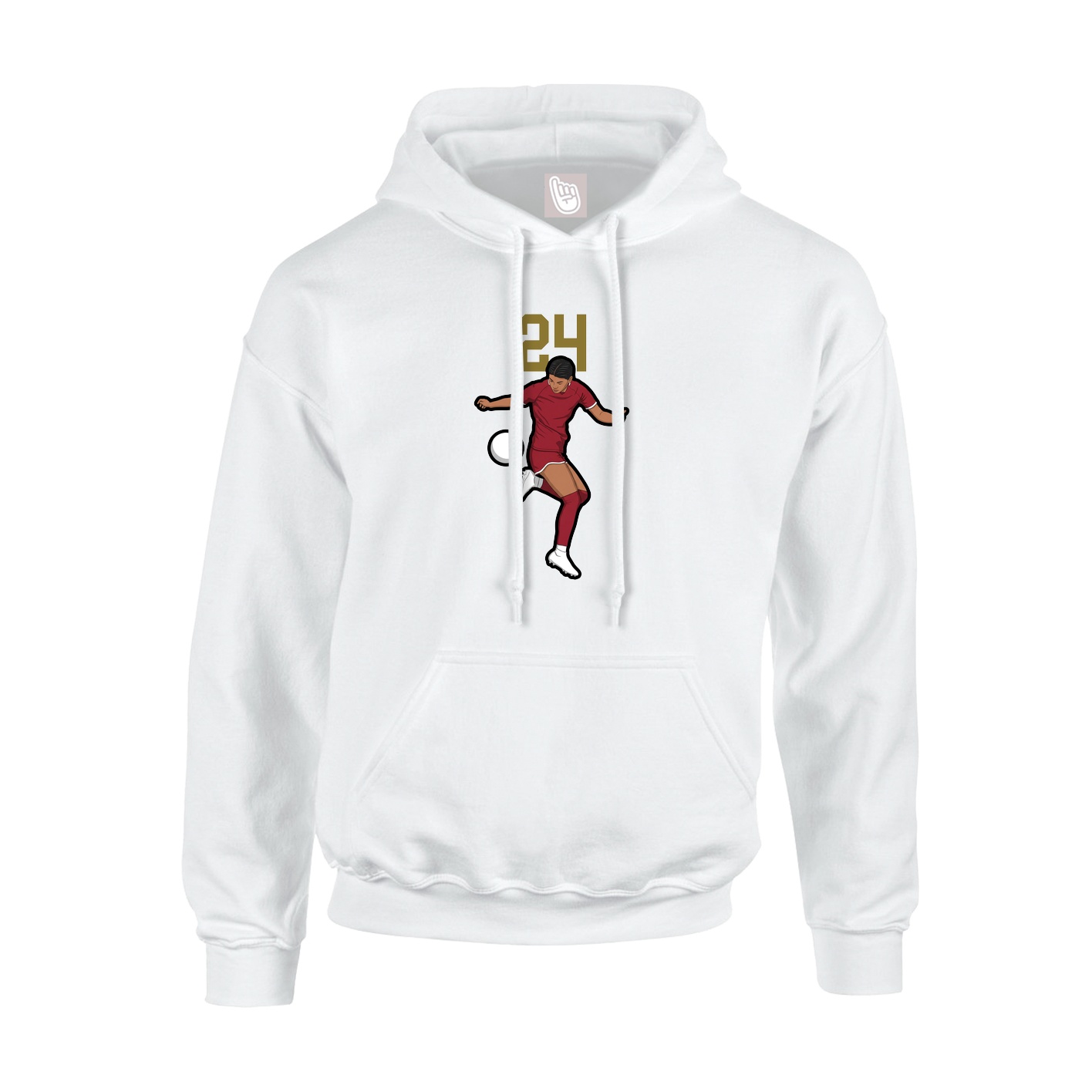 Youth Hoodie — Number Top in White