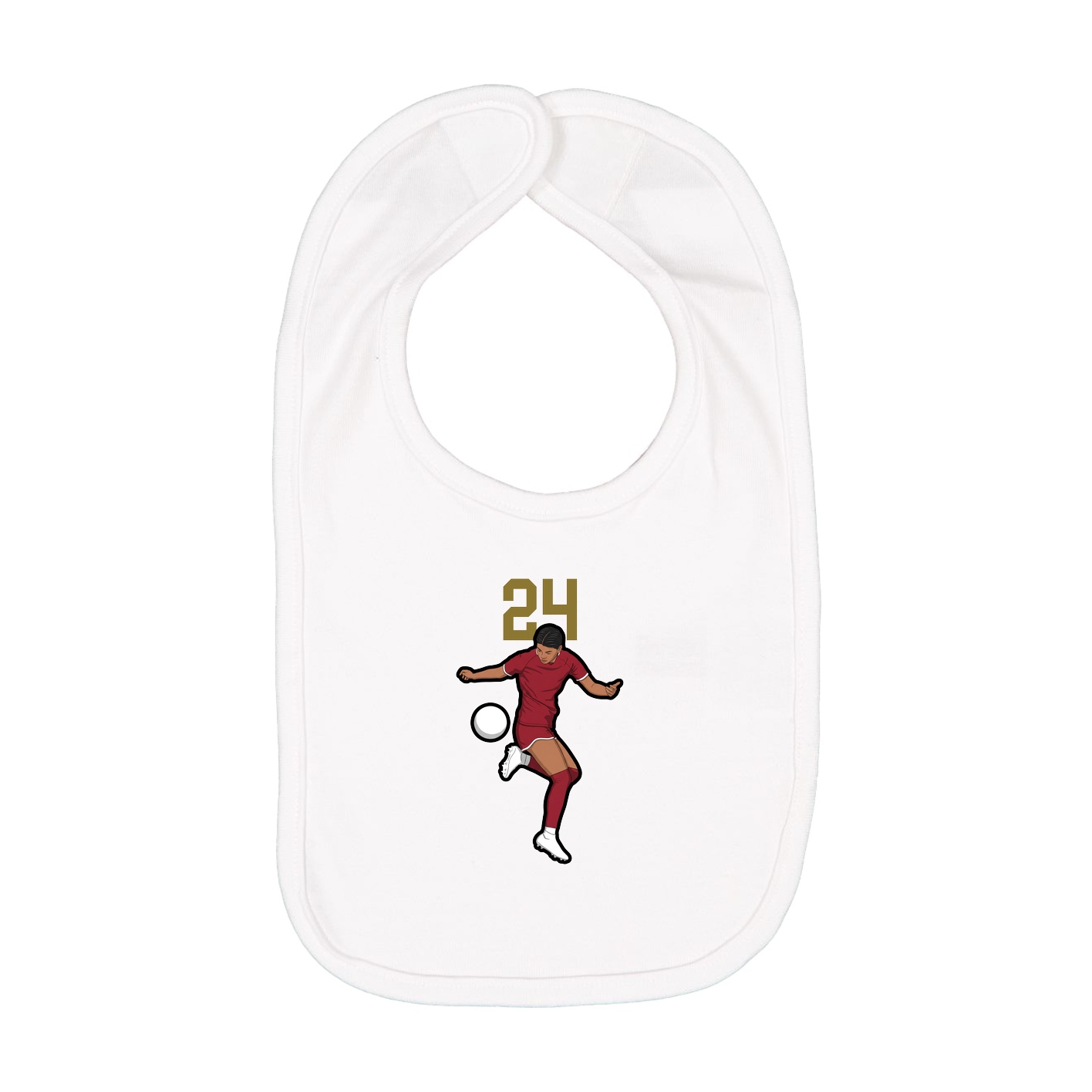 Infant Bib — Number Top in White