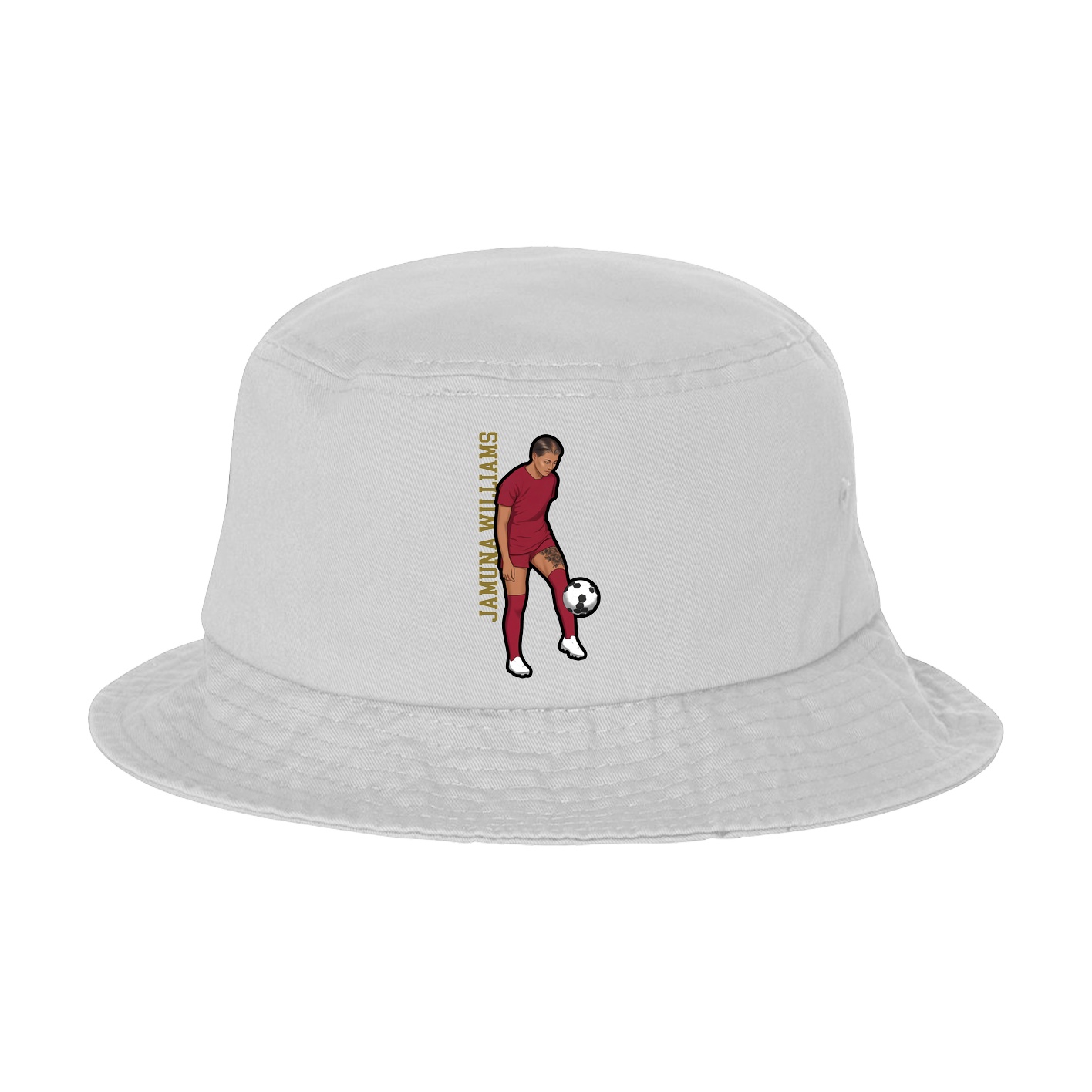 Bucket Cap — Name Vertical in White