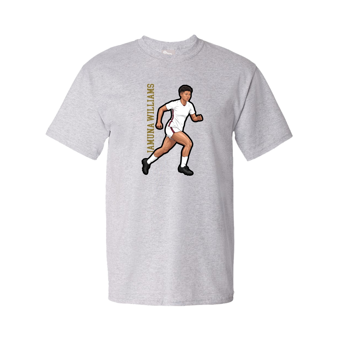 Youth Tee — Name Vertical in Grey