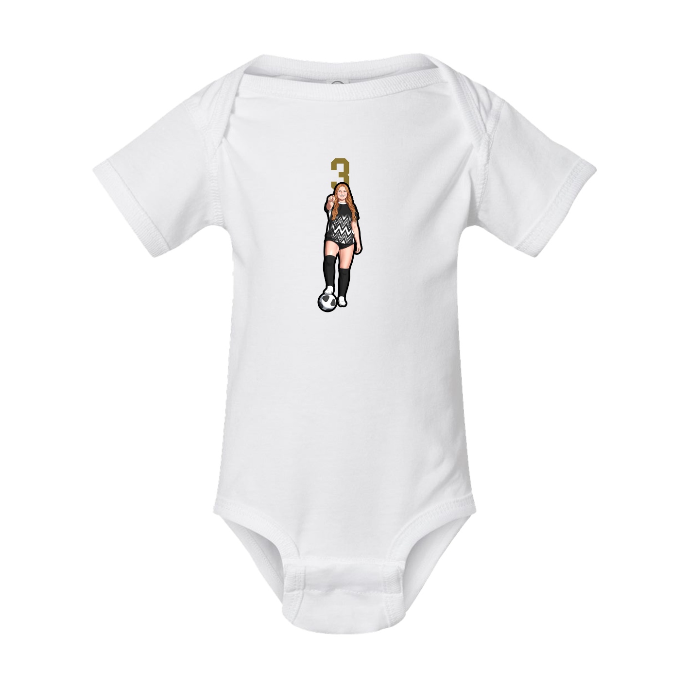 Baby Onesie — Number Top in White