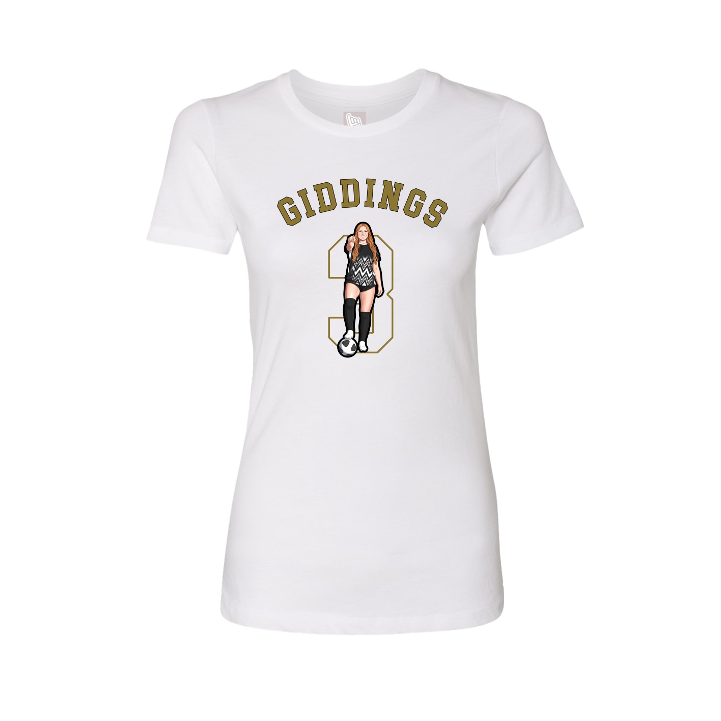 Fitted Women's Tee — Shirsey Arch in White