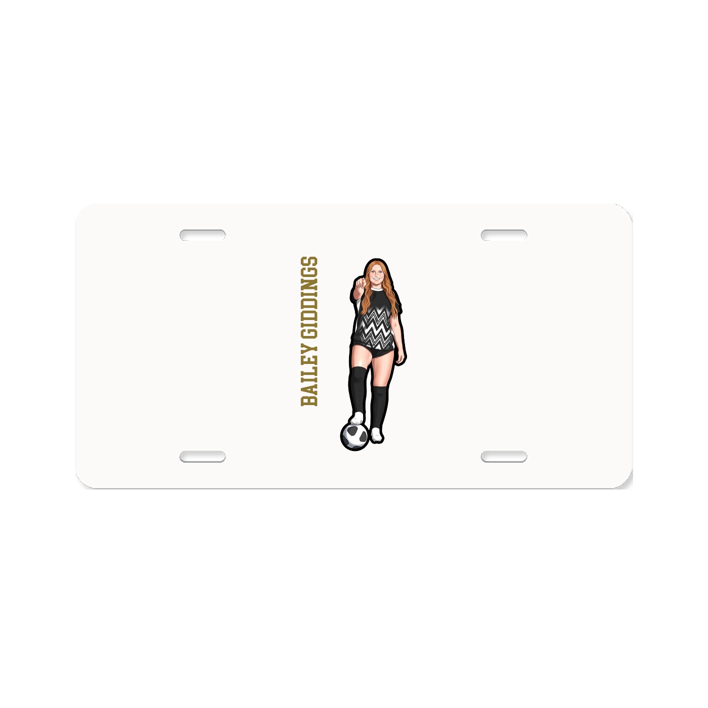 License Plate — Name Vertical in Classic