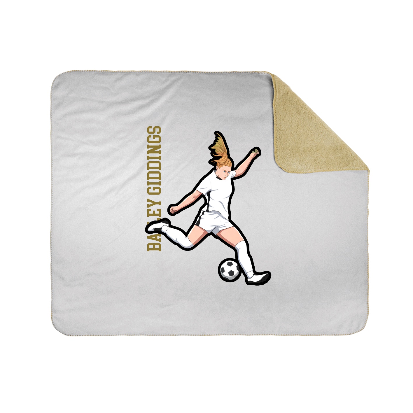 Throw Blanket — Name Vertical in White