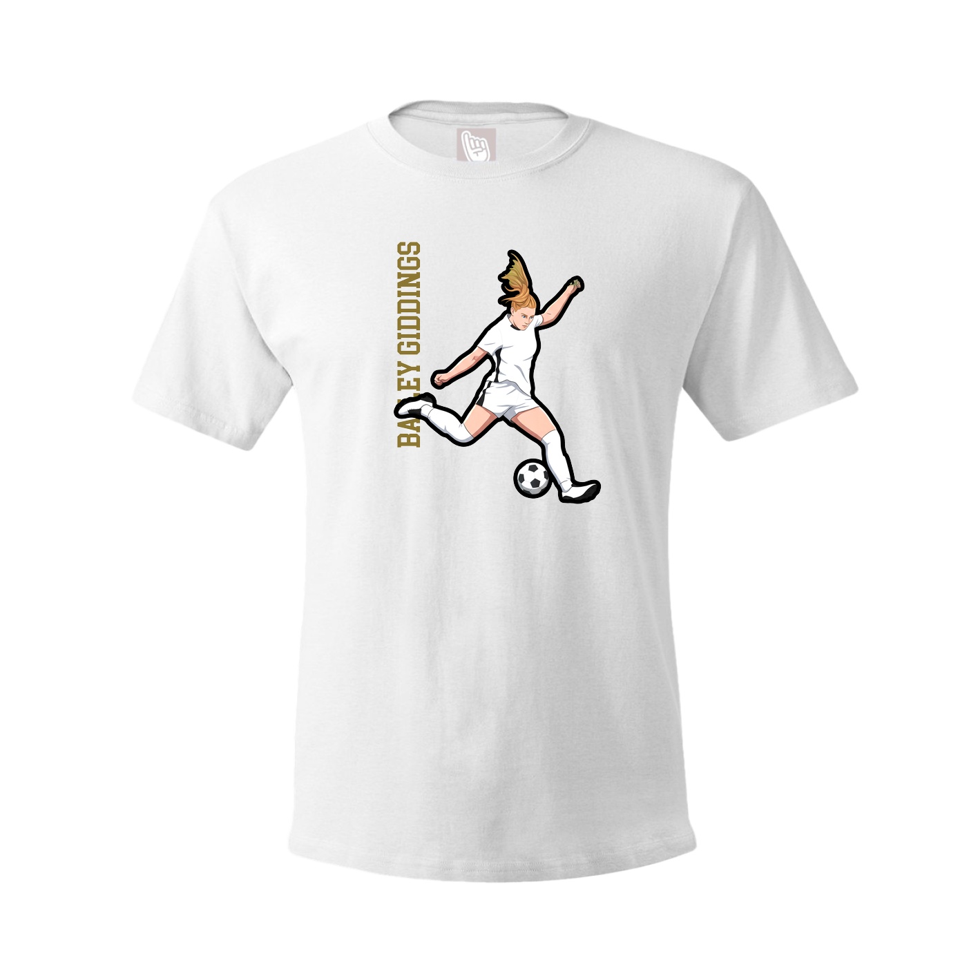 Youth Tee — Name Vertical in White