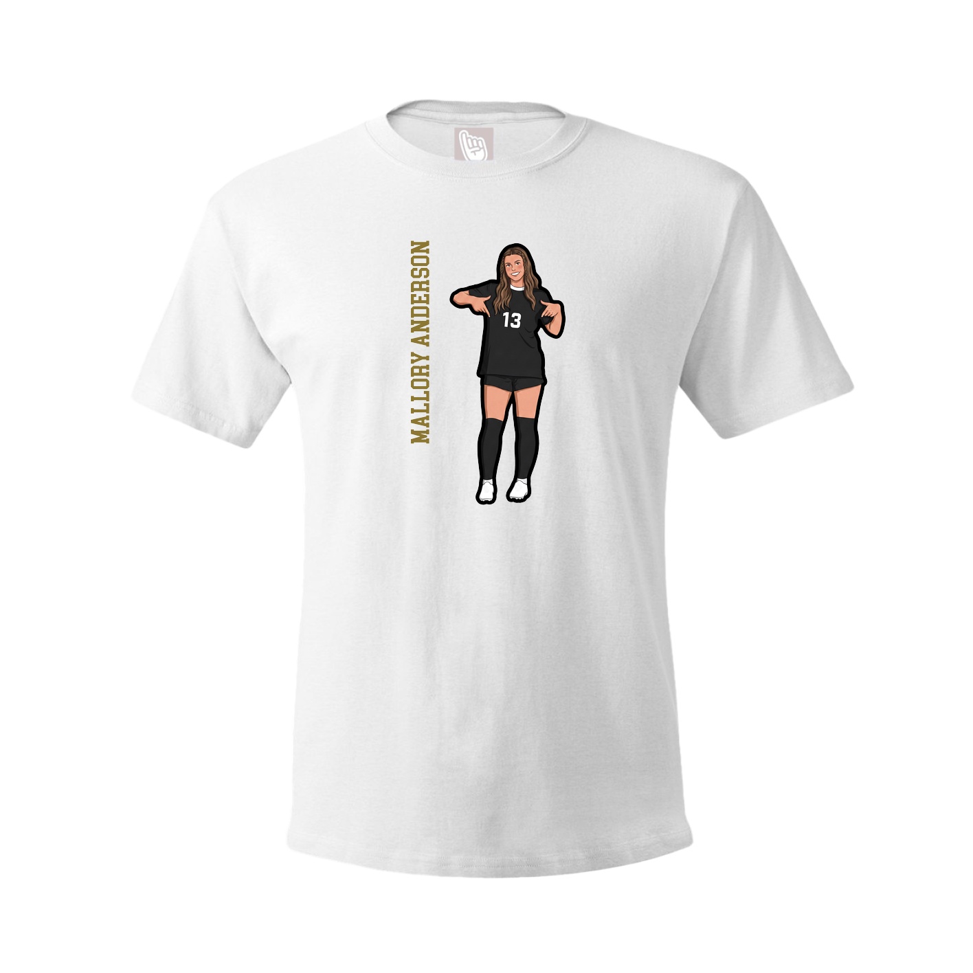 Tee — Name Vertical in White