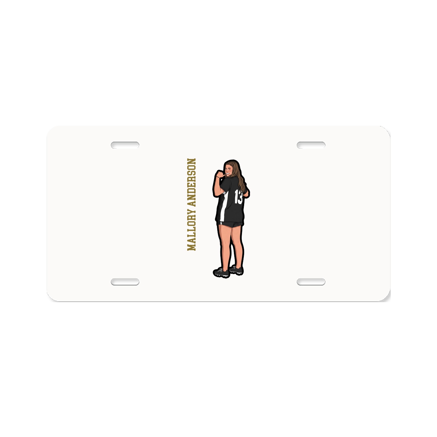 License Plate — Name Vertical in Classic