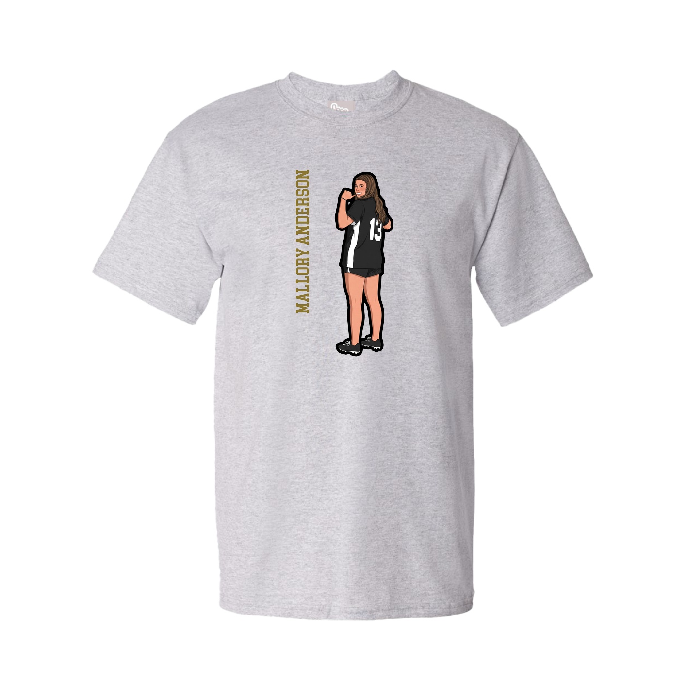 Youth Tee — Name Vertical in Grey