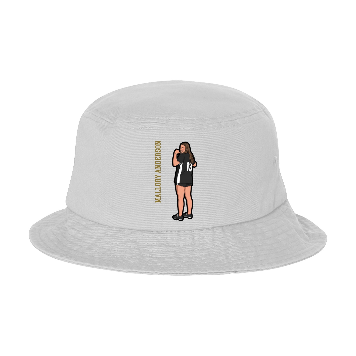 Bucket Cap — Name Vertical in White