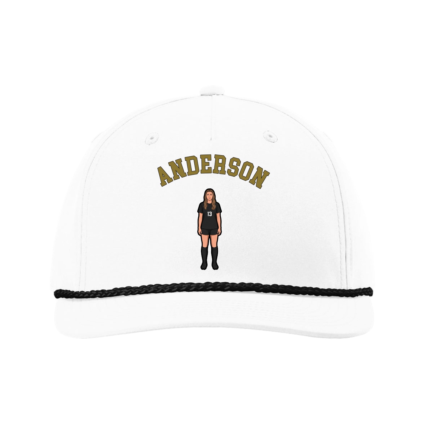 Five-Panel Classic Rope Cap — Shirsey Arch in White