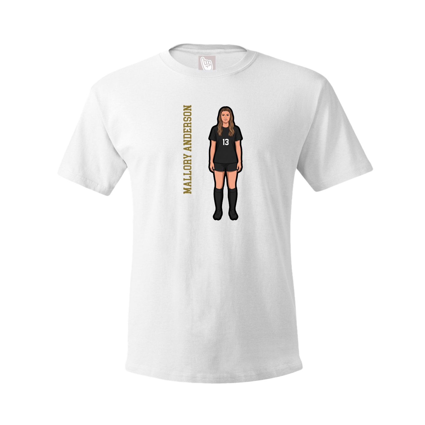 Tee — Name Vertical in White