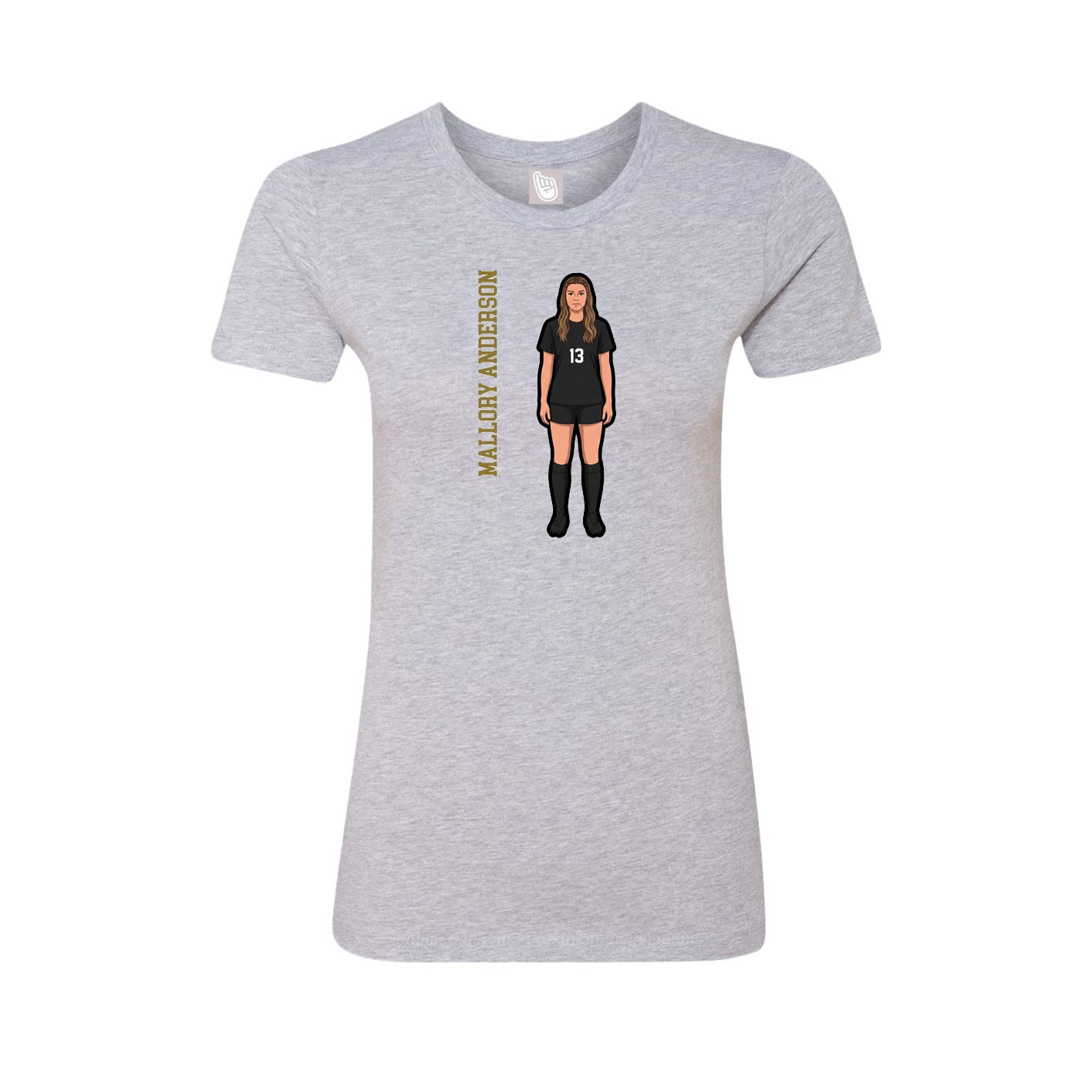 Womens Tee — Name Vertical in Grey