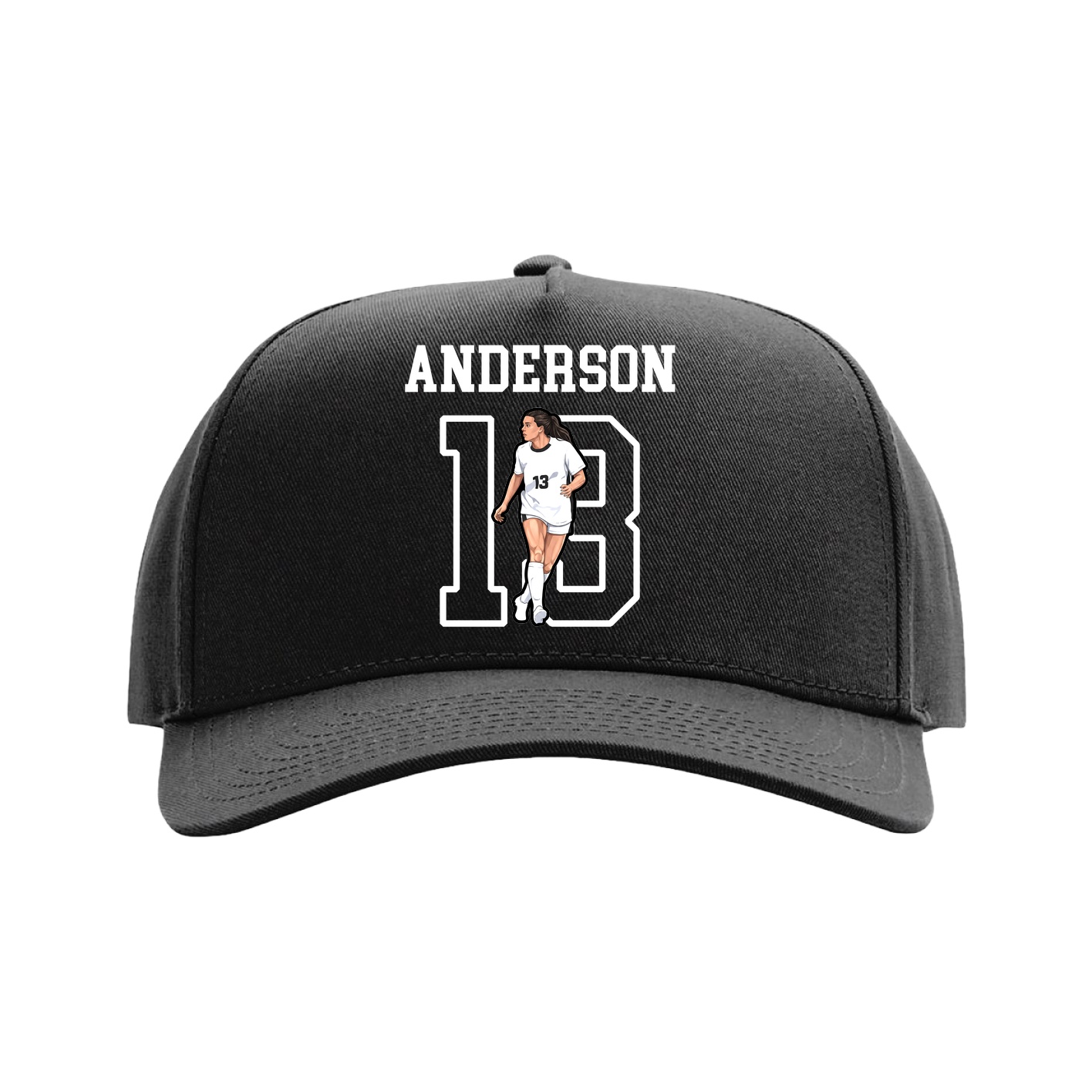 Full Fabric Five-Panel Champ Cap — Shirsey in Black