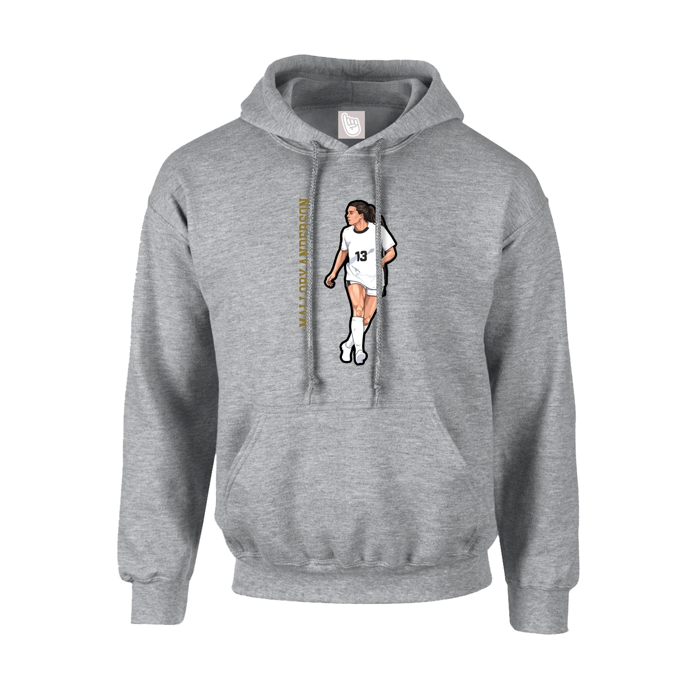 Hoodie — Name Vertical in Grey
