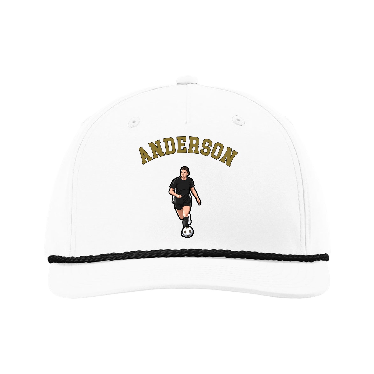 Five-Panel Classic Rope Cap — Shirsey Arch in White