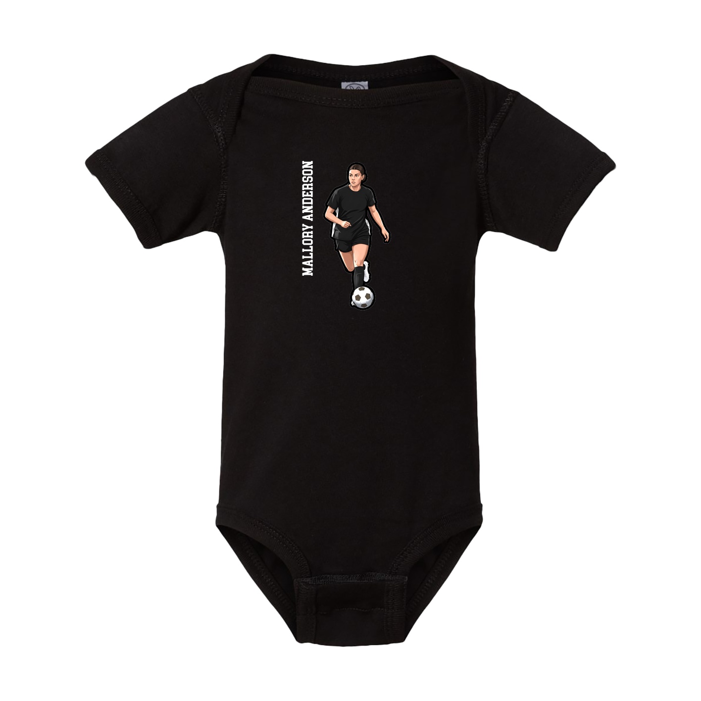 Baby Onesie — Name Vertical in Black