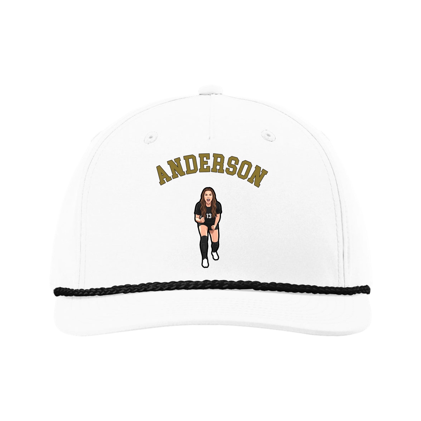 Five-Panel Classic Rope Cap — Shirsey Arch in White
