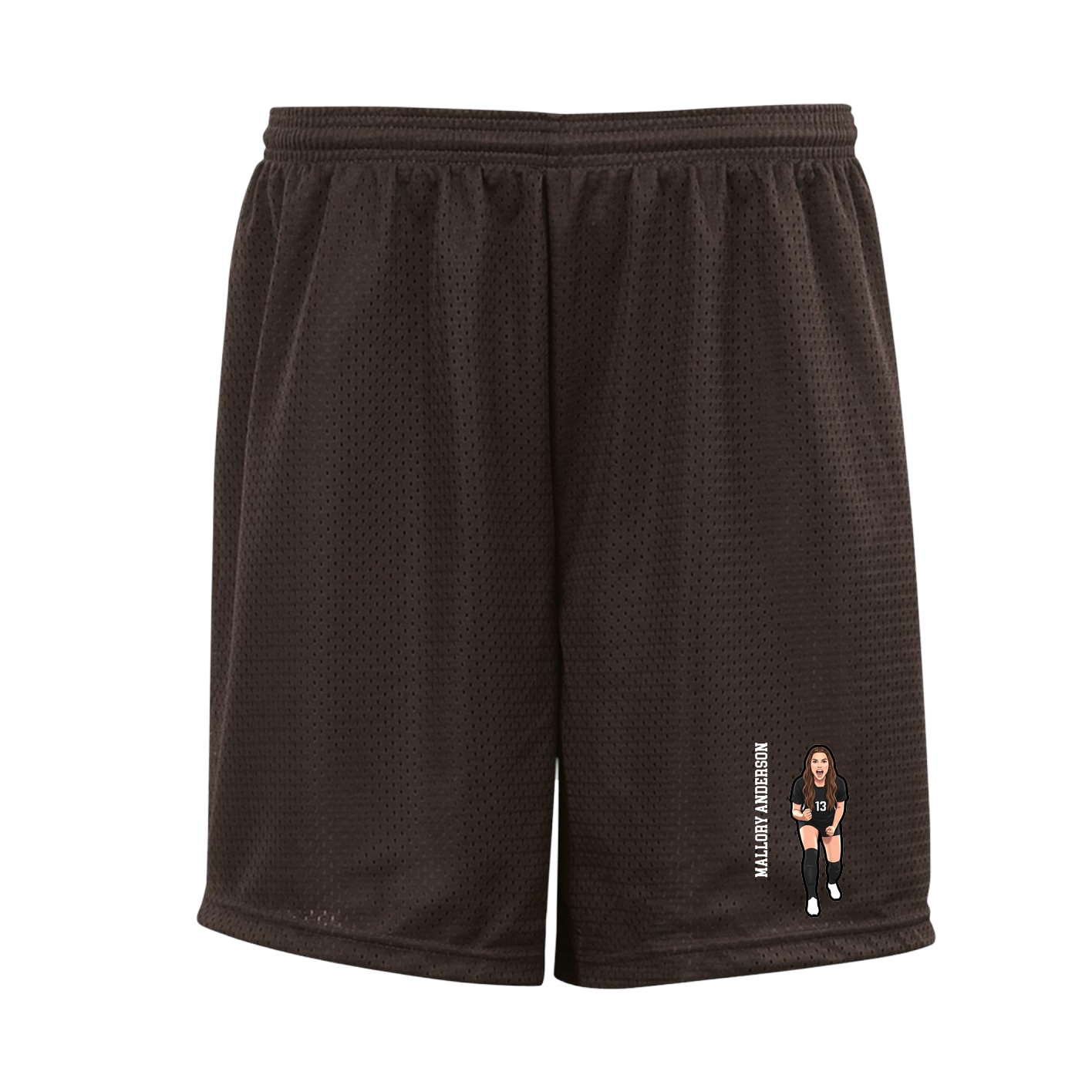 Shorts — Name Vertical in Brown