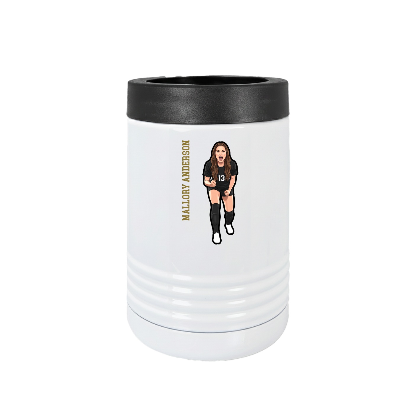 Beverage Holder — Name Vertical in White