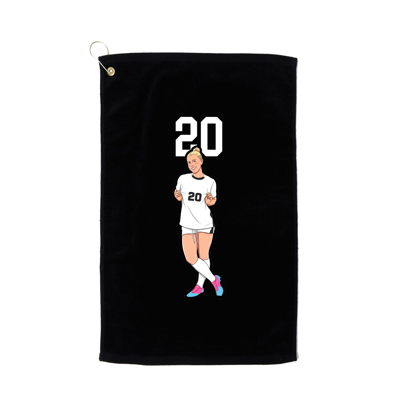 Golf Towel — Number Top in Black