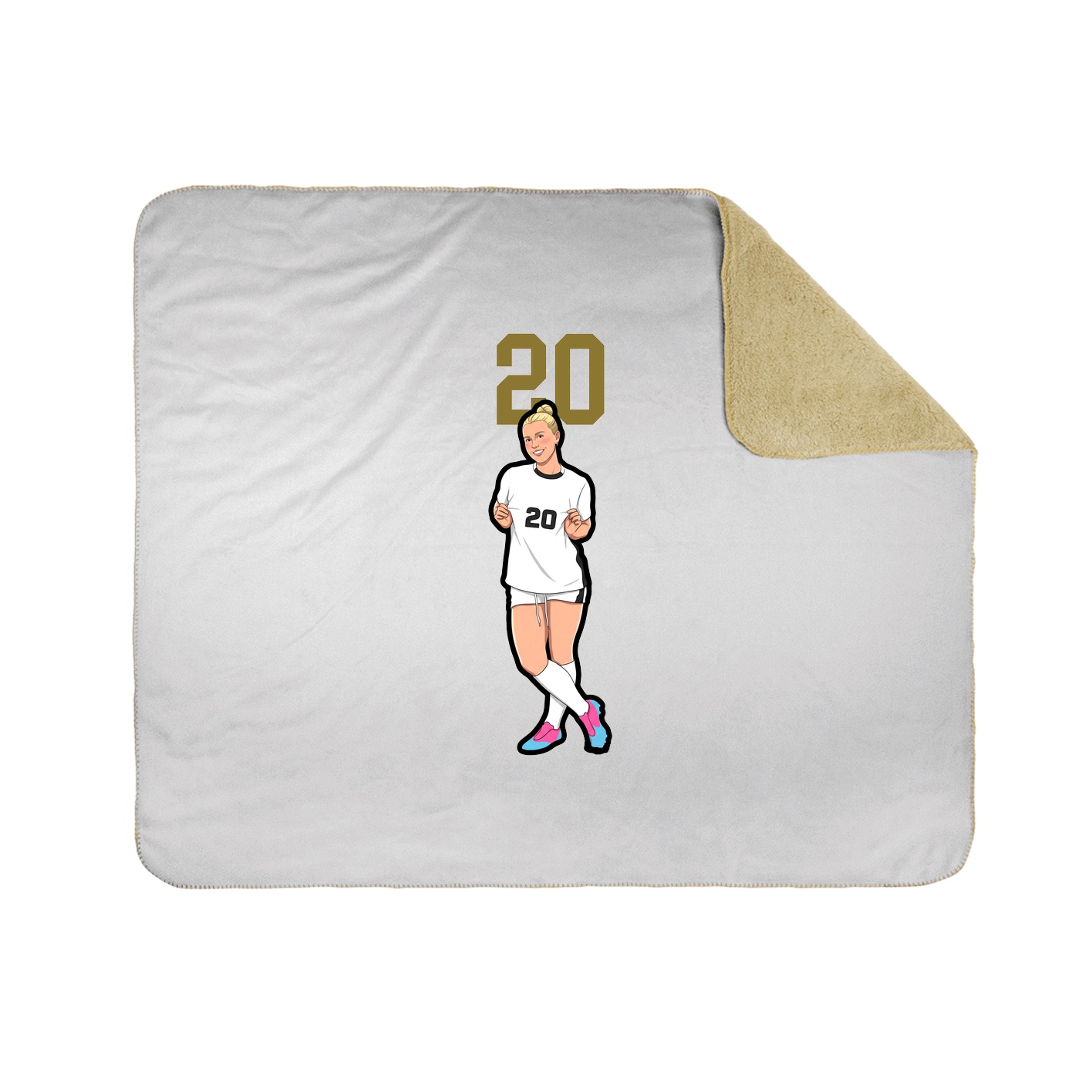 Throw Blanket — Number Top in White
