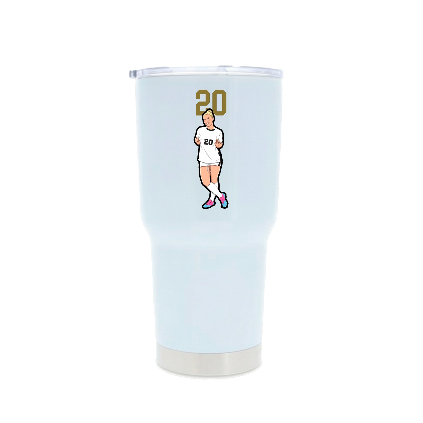 30oz Stainless Steel Tumbler — Number Top in White