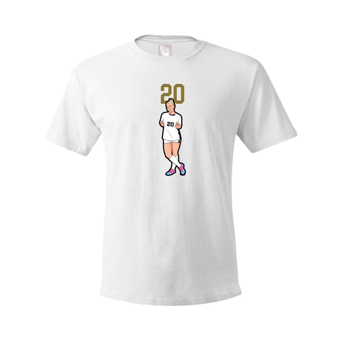Youth Tee — Number Top in White