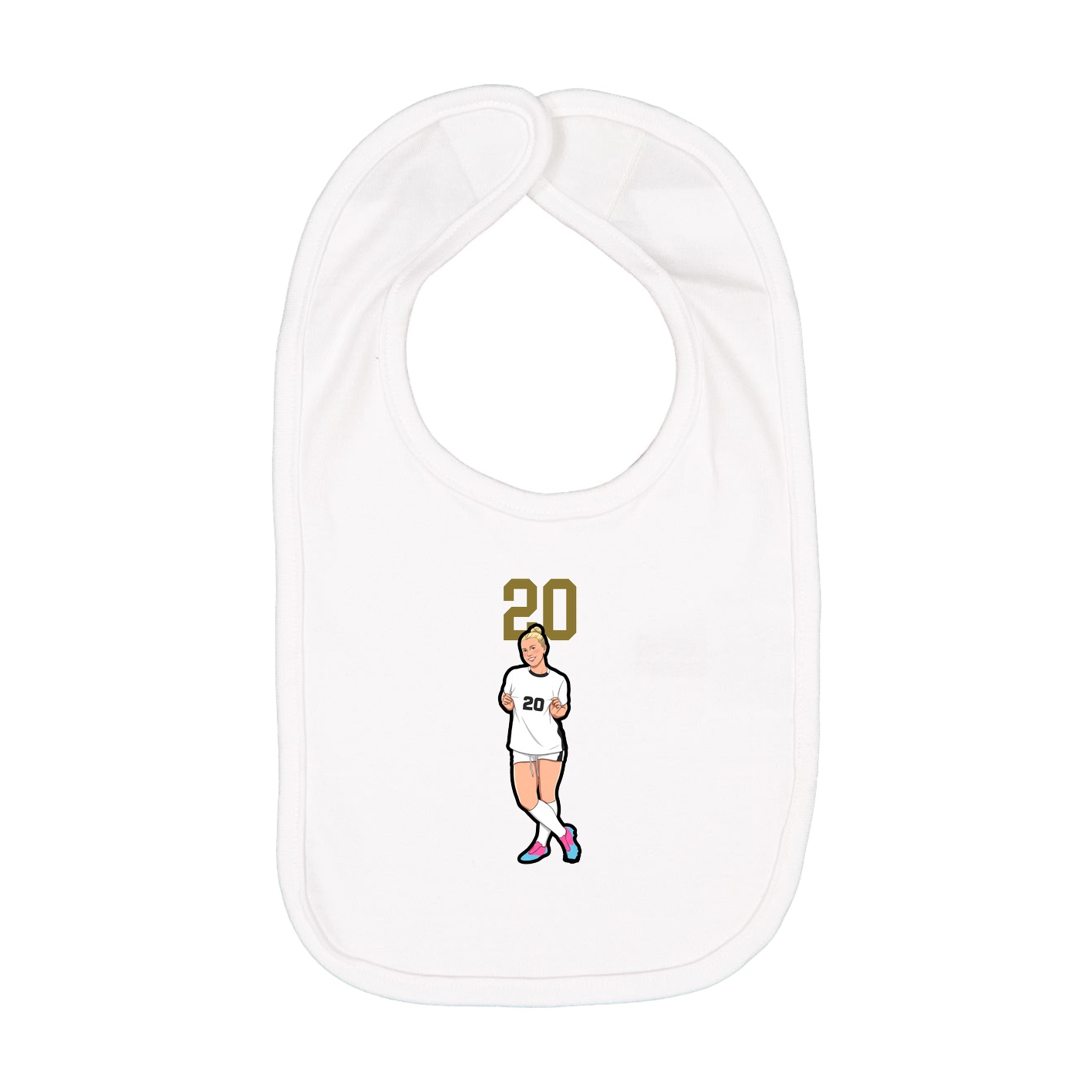 Infant Bib — Number Top in White