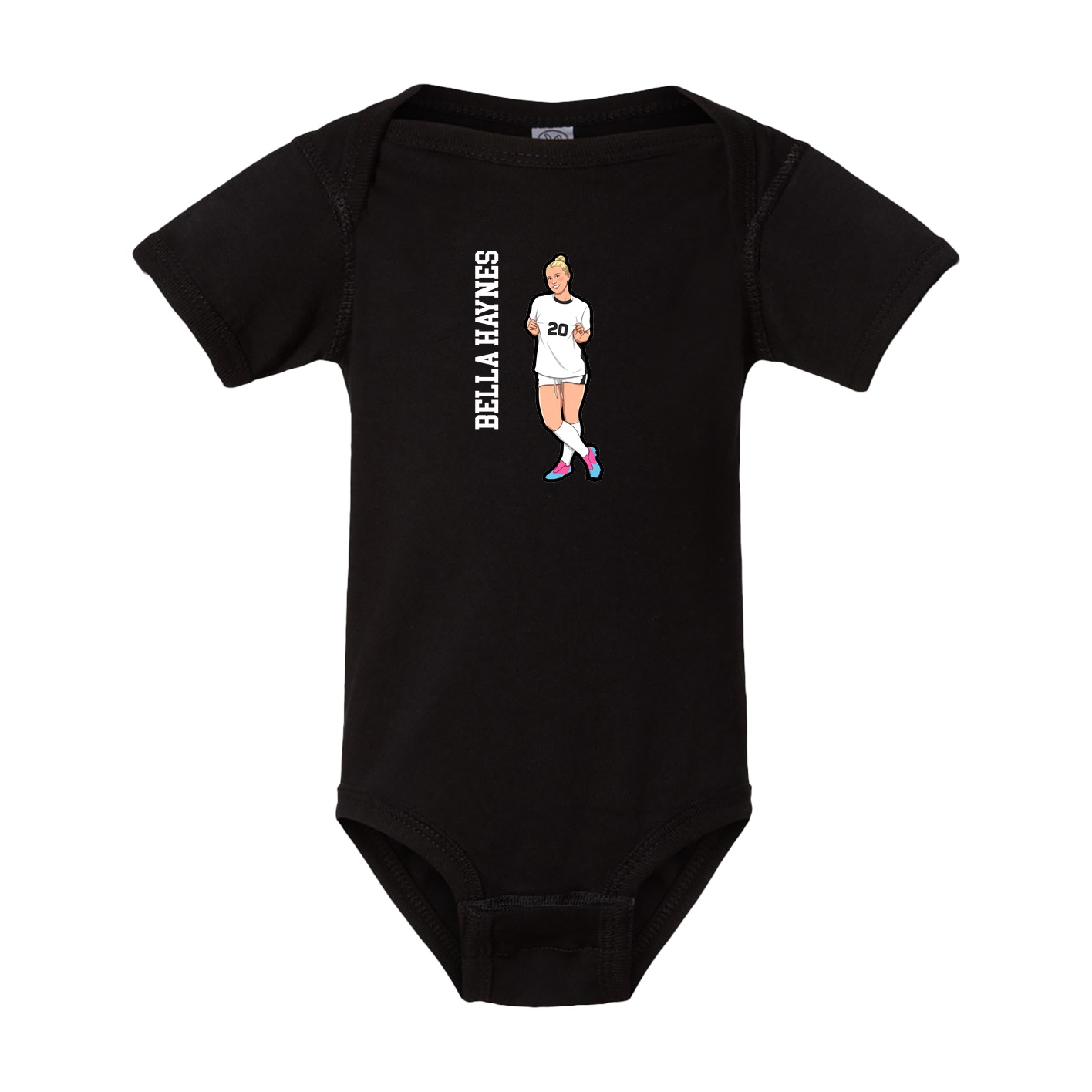 Baby Onesie — Name Vertical in Black